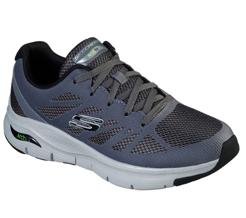 Skechers Arch Fit - Charge Back - Mens Sneakers Grey/Black [AU-NU6575]